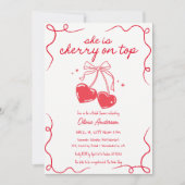 Cherry op Baby shower Uitnodiging (Voorkant)