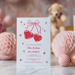 Cherry op Baby shower Uitnodiging