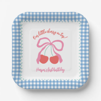 Cherry op de hoogste verjaardag papieren bordje