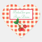 Cherry op Gingham Sticker (Voorkant)