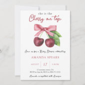 Cherry op Top Baby Meisje Douche Kaart (Voorkant)