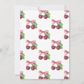 Cherry op Top Baby Meisje Douche Kaart (Achterkant)