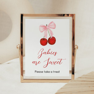 Cherry op Top Baby shower Baby's zijn zoet Poster