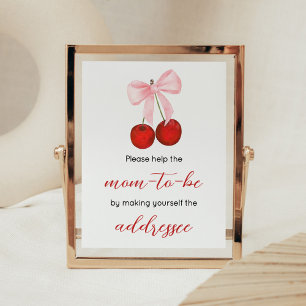 Cherry op Top Baby shower Envelope Station Poster