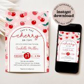 Cherry op Top Baby shower Invitation Kaart