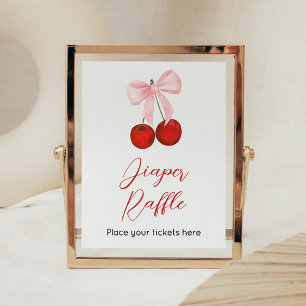 Cherry op Top Baby shower Luier Raffle Poster