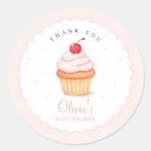 Cherry op Top Baby shower Ronde Sticker (Voorkant)