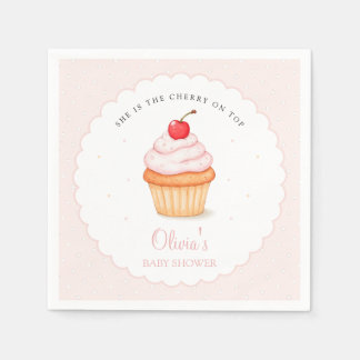 Cherry op Top Baby shower Servet