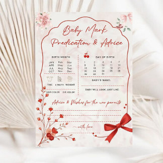 Cherry op Top Baby voorspellingen spel | Roze stri