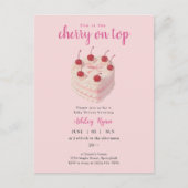 Cherry op Top Cake Baby shower uitnodiging (Voorkant)