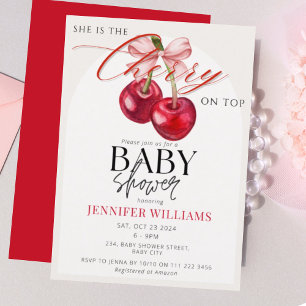Cherry op Top Chic Coquette Vrijgezellenfeest Kaart