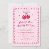 Cherry op Top Coquette Baby shower Kaart (Voorkant)
