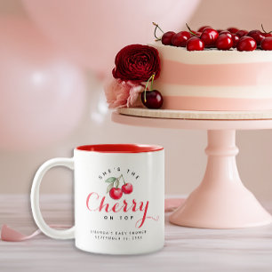Cherry op Top Coquette Baby shower Koffie Mok