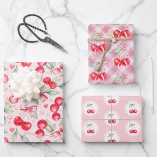 Cherry op Top Coquette Baby shower Verpakkingspapi Inpakpapier Vel