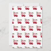 Cherry op Top Coquette Pink Bow Girl Baby shower Kaart (Achterkant)