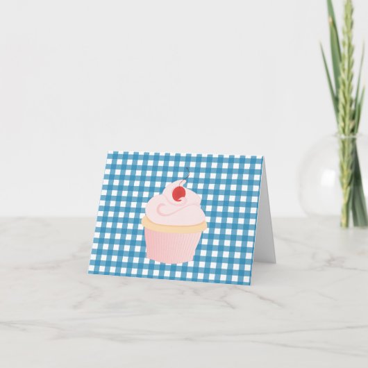 Cherry op Top Cupcake Bedankkaart (Voorkant)