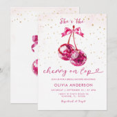 Cherry op Top Glitter Vrijgezellenfeest Kaart (Voorkant / Achterkant)