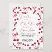 Cherry op top lint coquette baby shower kaart (Voorkant)