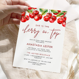 Cherry op Top Meisje Baby shower Kaart