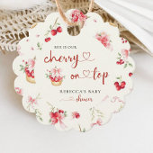 Cherry op Top Pink Bow Baby shower Dank u Bedankjes Labels