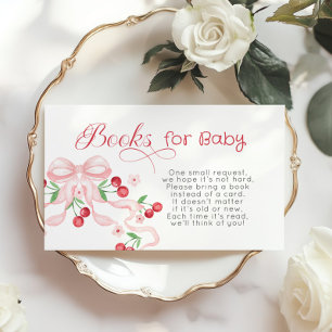 Cherry op top Pink Bow Boeken voor baby ticket Informatiekaartje