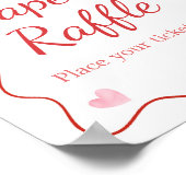 Cherry op Top Roze Bow Baby shower Luier Raffle Poster (Hoek)