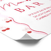 Cherry op Top Roze Bow Rode Baby Meisje Douche Poster (Hoek)