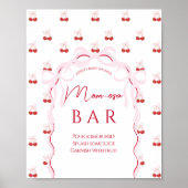 Cherry op Top Roze Bow Rode Baby Meisje Douche Poster (Voorkant)