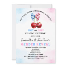 Cherry op top roze of blauw geslacht onthullen