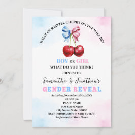 Cherry op top roze of blauw geslacht onthullen kaart