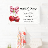 Cherry op top Welkom Baby shower Banner (Insitu)
