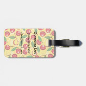 Cherry-patroon Bagagelabel (Achterkant horizontaal)