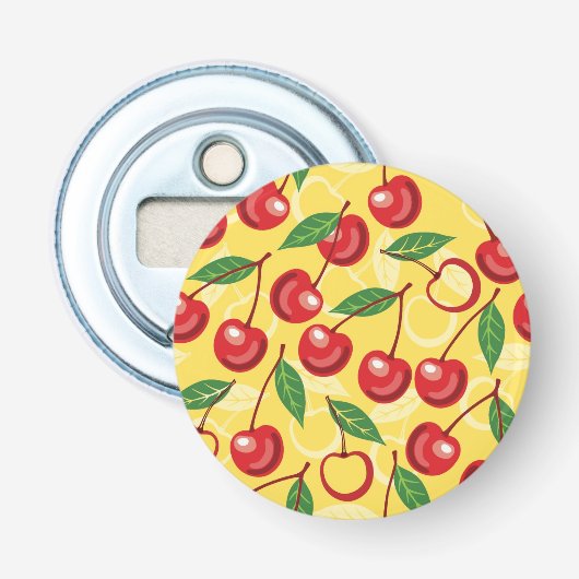 Cherry-patroon Button Flesopener (Voorkant)
