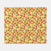Cherry-patroon Fleece Deken (Voorkant (Horizontaal))