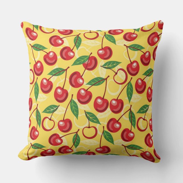 Cherry-patroon Kussen (Voorkant)