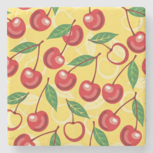 Cherry-patroon Stenen Onderzetter