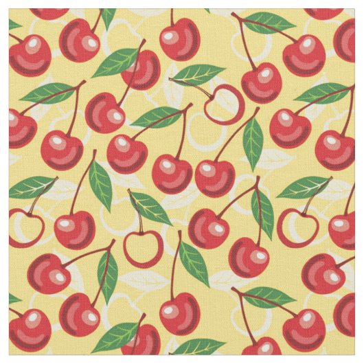 Cherry-patroon Stof (Close Up)