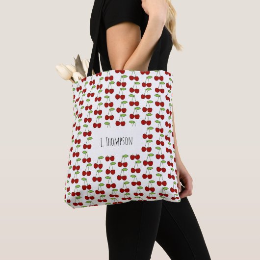 Cherry Pattern Canvas tas (Dichtbij)