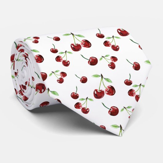 Cherry Pattern Cherries veit Summer Cute Cherry Stropdas (Opgerold)