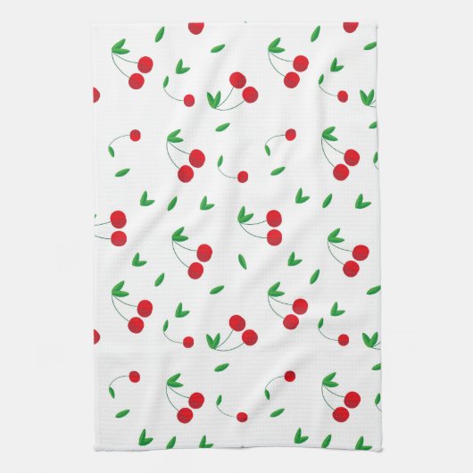 Cherry Pattern Easy Cherry Drawing Cherry Art Cher Theedoek (Verticaal)