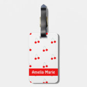 Cherry Pattern Fruit Personalize Bagagelabel (Achterkant verticaal)