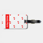 Cherry Pattern Fruit Personalize Bagagelabel (Achterkant horizontaal)