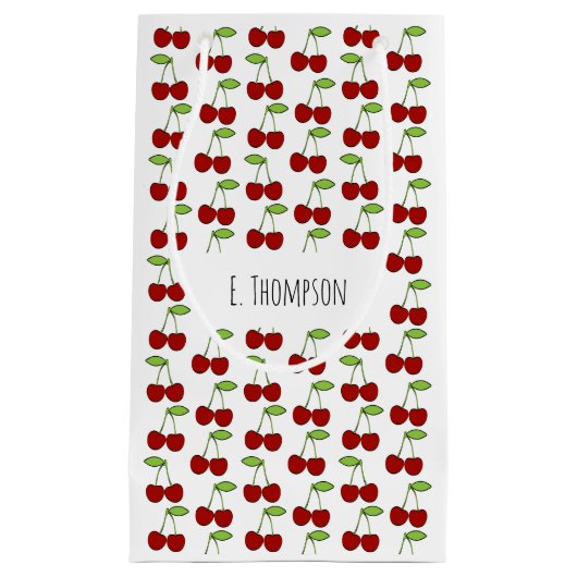 Cherry Pattern Gift Bag Klein Cadeauzakje (Voorkant)