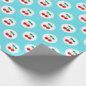 Cherry Pattern – Retro Fruit Gift & Decor Cadeaupapier (Hoek)