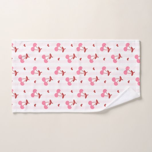 Cherry Pattern with Hearts  (Serviette à main)