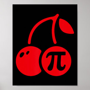 Cherry Pi Day Funny Wiskunde Nerd Pie Teacher 3.14 Poster