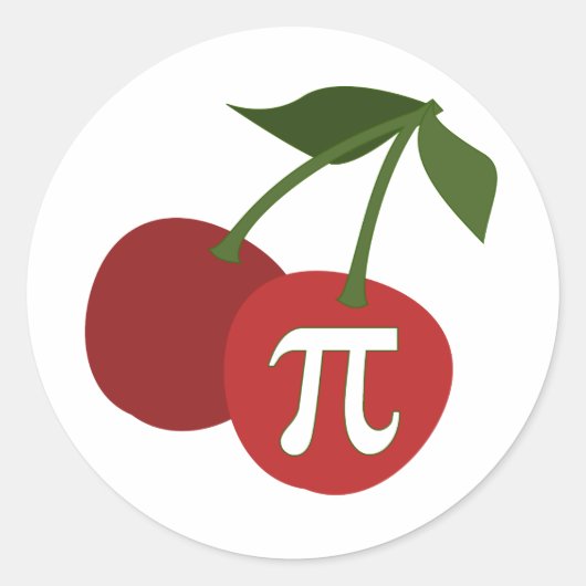 Cherry Pi Day Ronde Sticker (Voorkant)