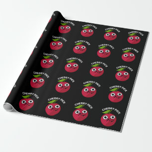 Cherry Pick Funny Fruit Pun Dark BG Cadeaupapier