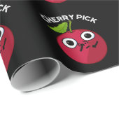 Cherry Pick Funny Fruit Pun Dark BG Cadeaupapier (Rol Hoek)