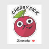 Cherry Pick Funny Fruit Pun Sticker (Vel)